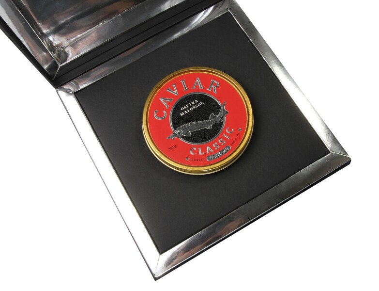 Подарочный набор c черной икрой «Ларчик 250 гр»