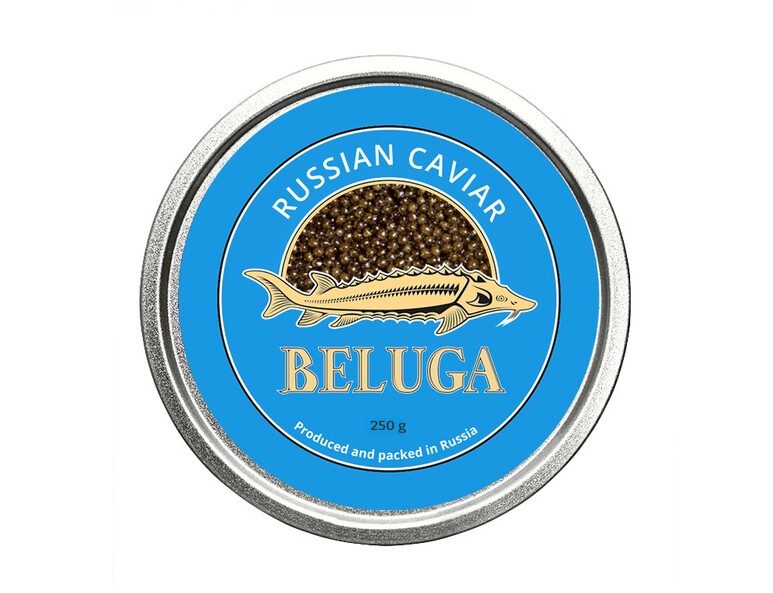 Белужья черная икра, "Russian Caviar", 250 г