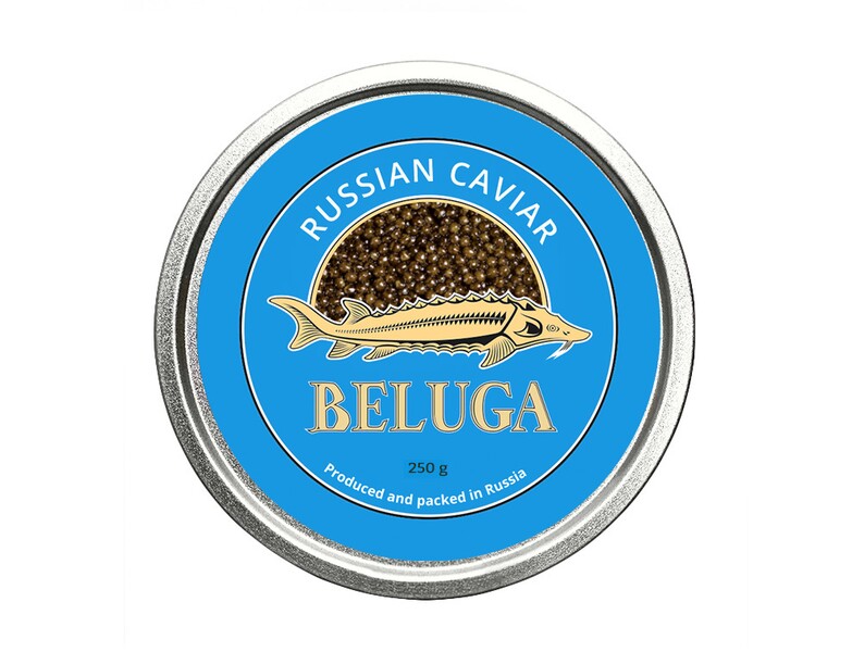 Белужья черная икра, "Russian Caviar", 250 г
